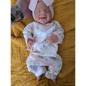 🆕17inch Realistic Full Body Silicone Close Eyes Newborn Mia-ivory White Girl